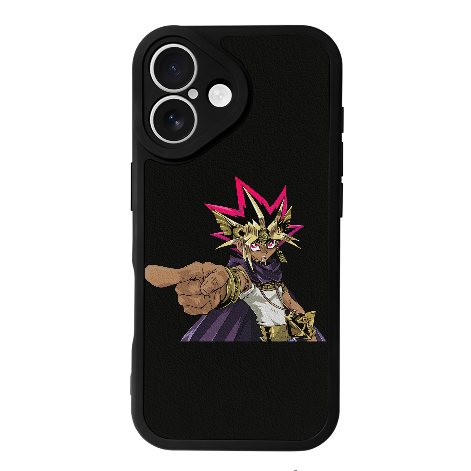 （画像用） 遊☆戯☆王 Yu-Gi-Oh! 【iPhone 16シリーズ対応】シリコンスマホケース（レザー調） 材質：シリコン